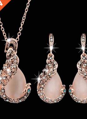 3pcs/set Jewelry Sets Women Elegant Waterdrop Rhinestone Pen