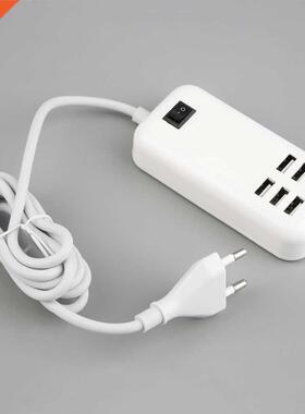 6 Port USB Wall Charger US EU Plug Adapter 5V A with Switch