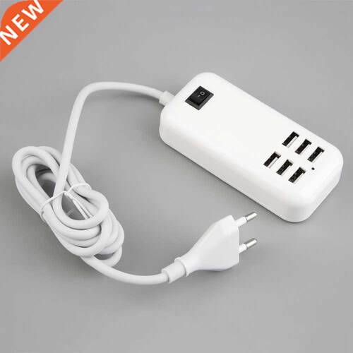 6 Port USB Wall Charger US EU Plug Adapter 5V A with Switch