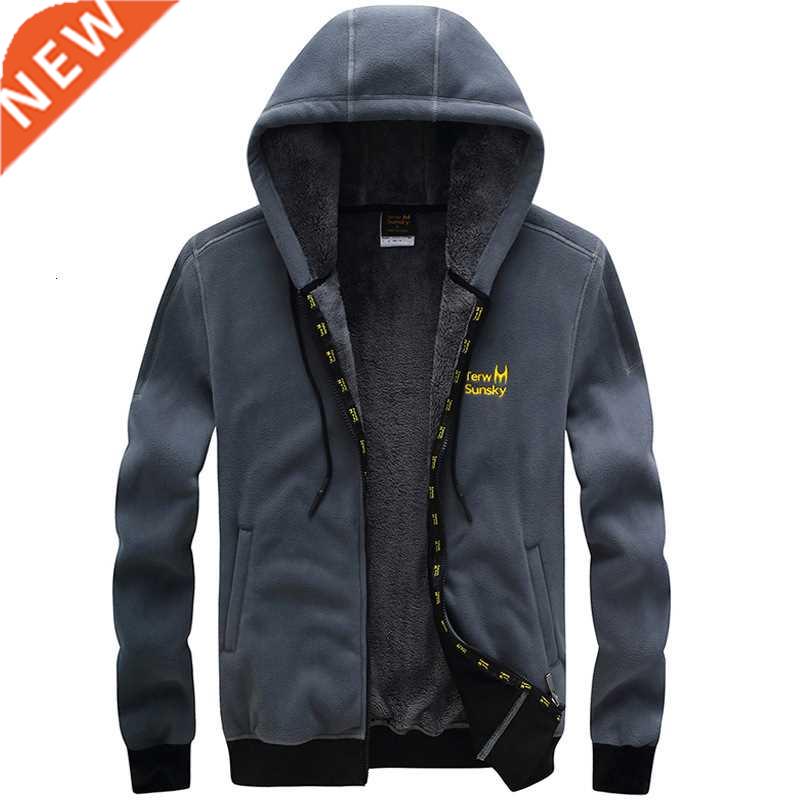 Winter Outdoor Hiking Sports Wrm Fleece Hooded Jcket Men R