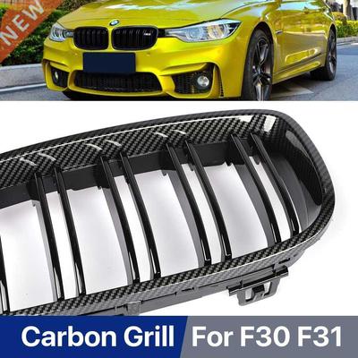 M Front Bumper Kidney Grill Carbon Fiber All Black Diamond