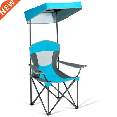Portable Folding Camping Canopy Chair w/ Cup Holder Cooler