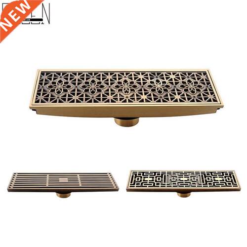 Euro Style Antique Brass Bathroom Linear Shower floor Drain