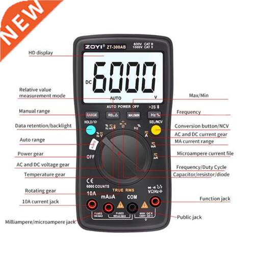 Digital Multimeter RMS NCV AC DC Current Voltage Resistance