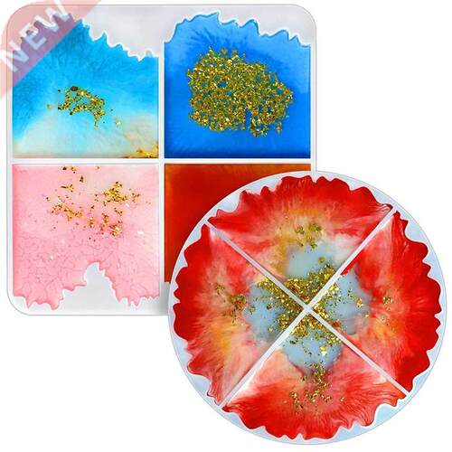 Coaster Silicone Molds - 2 PCS Flexible Molds Irregular