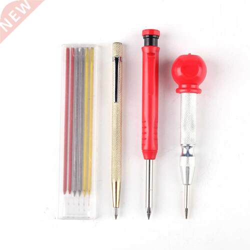 2pcs Solid Carpenter Pencils with 6 Pencil Refills Center Pu
