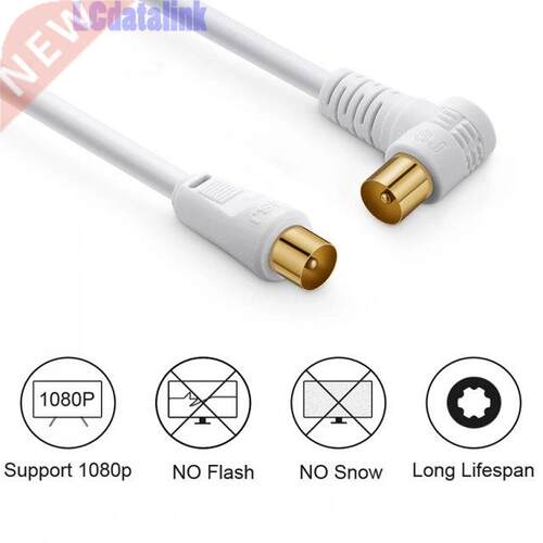 Right Angle TV 9.5mm Male to TV Male Satellite Antenna Cable