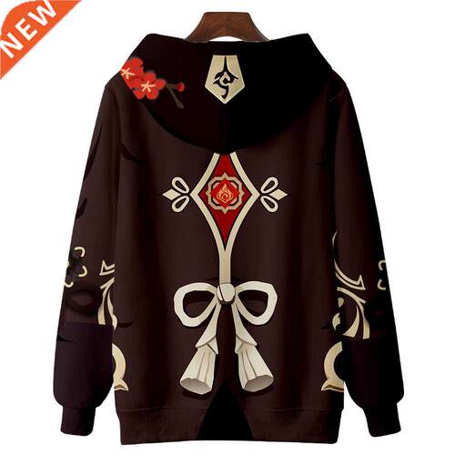 Genshin Impact Zip-up hoodie Hu Tao Cosplay 3D Sweatshirts M