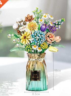 Building Blocks Bouquet 3D Flower Model Children's DIY Inter