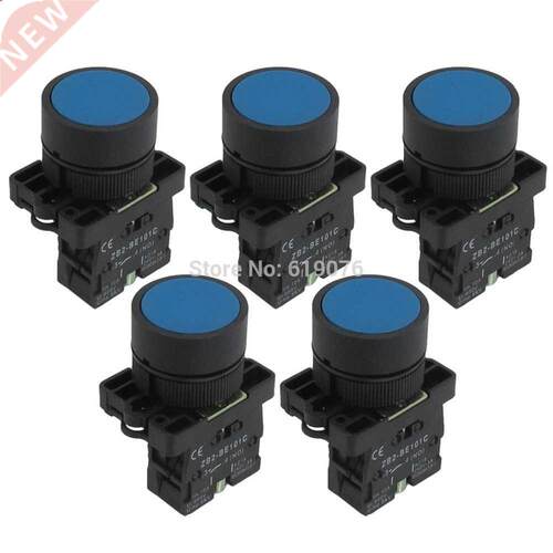 22mm 1 NO N/O Blue Sign Momentary Push Button Switch 600V 10