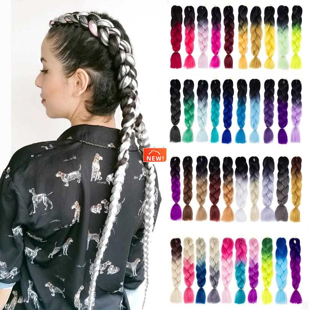 Synthetic hair Braids Kanekalon Ombre Braiding Hair Extensio图片