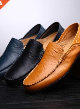 New Fashion Leather Men Shoes Casual Flat Men Shoes Breathab