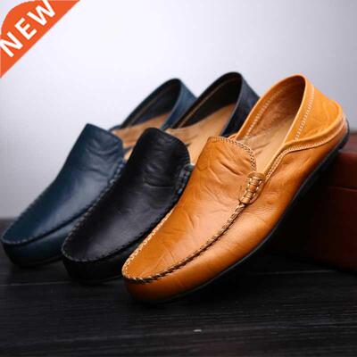 New Fashion Leather Men Shoes Casual Flat Men Shoes Breathab