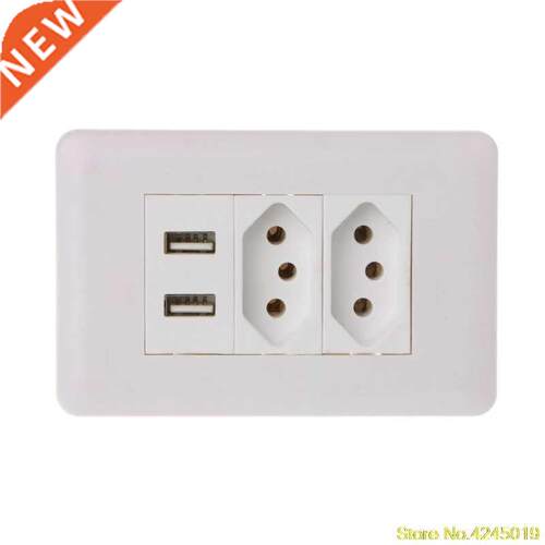 15A Wallu007FDouble Power Socket Adapter Dual Ports USB Char