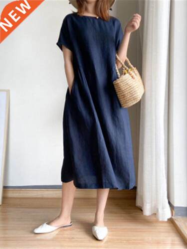 New Summer Oversized Jumpsuit Loose Long Skirt Dress for Wom