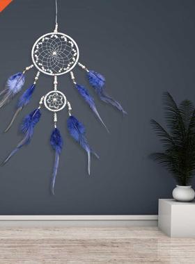 Silver gray Dream Catcher Girls Room Decor 2 Rings Indian