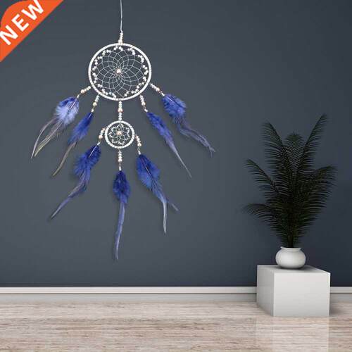 Silver gray Dream Catcher Girls Room Decor 2 Rings Indian