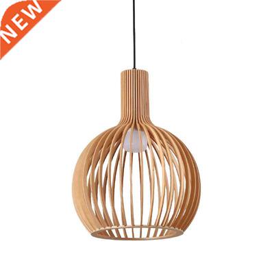 Nordic Black White Wood Birdcage Pendant light For Living Ro