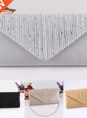 Women Evening Bag Satin Bridal Diamante Ladies Day Clutch En