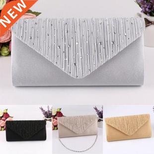Women Evening Bag Satin Bridal Diamante Ladies Day Clutch En