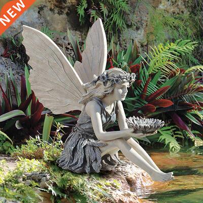 Resin Craft Flower Fairy Sitting Figurines Home Living Room