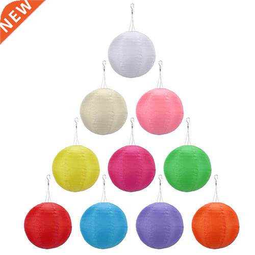 8 inch LED Round Lantern Waterproof Nylon Outdoor Hanging De