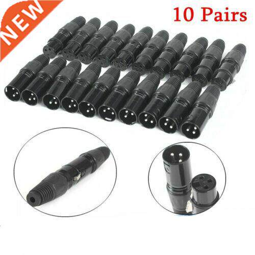 10 Pairs XLR DMX 3 Pin Microphone Audio Cables Plug Connecto