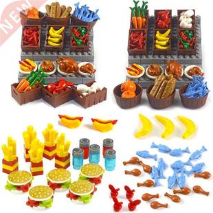 Food DIY Building Blocks Chicken Pumpkin Fish Fruit Hot Dog