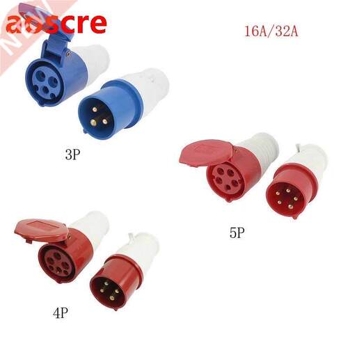 220-240V AC 16A/2A IP44 P/4P/5P IEC09-2 Round Pin Industr