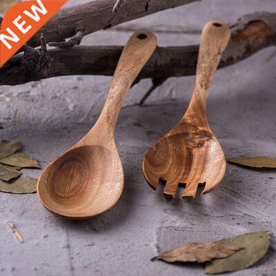 1PC Wooden Rice Paddle Durable Long Handle Soup Ladle Scoop