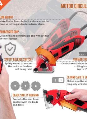 Mini Circular Saw 400W 4100RPM Comapct Circular Saw with 3 S