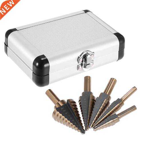 5pcs High Speed Steel 4241 Step Drill Bit Set Kit Round
