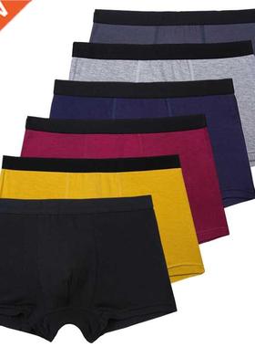 6pcs/Set Black Boxer Underwear Men Bamboo Breathable Men's P