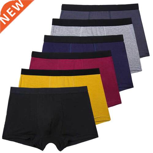 6pcs/Set Black Boxer Underwear Men Bamboo Breathable Men's P