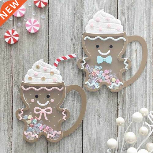 KSCRAFT Gingerbread Man Coffee Mug Shaker Metal Cutting Dies