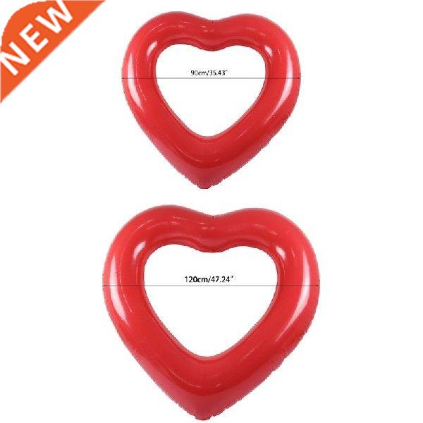 Inflatable Swim Ring Red Heart-Shape Floating Tools