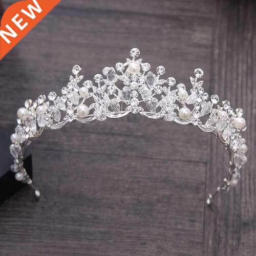 Luxury Elegant Crystal Pearl Bridal Crown Woman Tiaras Hair