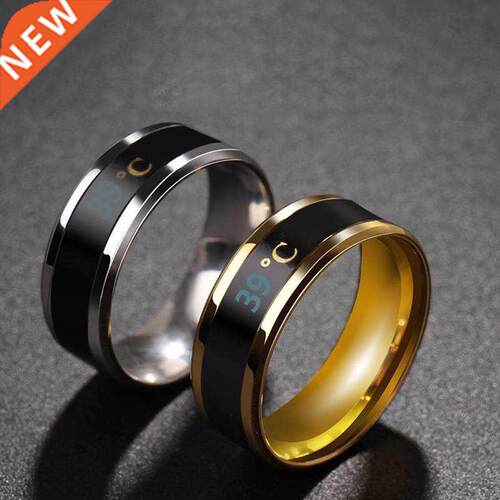 Smart Sensor Body Temperature Test Ring Stainless Steel Fash