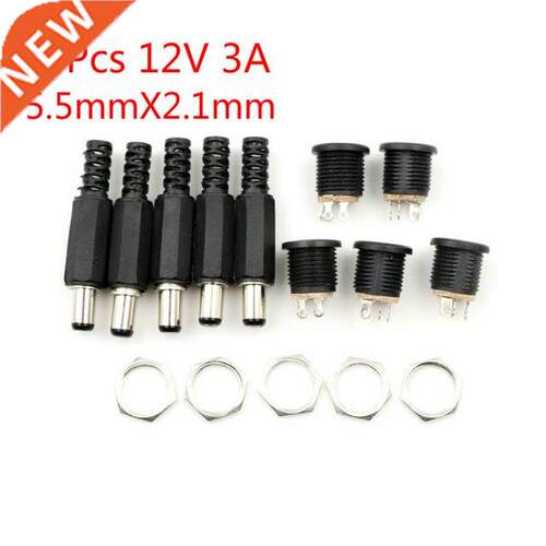 DC Power Connector Pin 2.1x5.5mm Female Plug Jack + Male Plu
