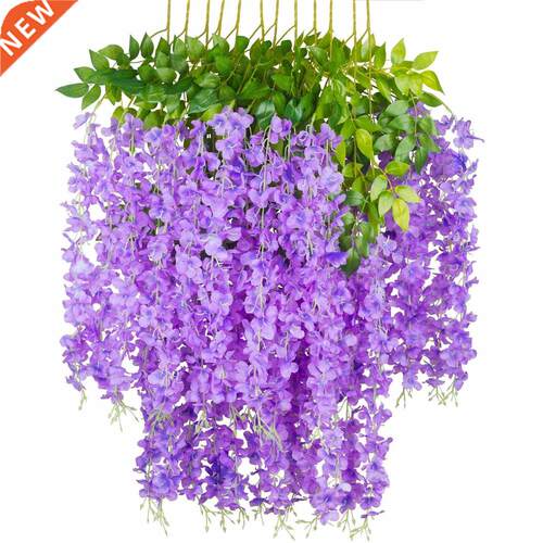 1Pc 110cm Wisteria Artificial Flower Silk Vine Hanging Garla
