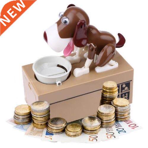 Hungry Eatng Dog Pggy Bank Cartoon Con Money Savng Box
