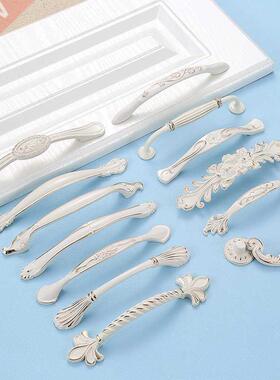 Ivory White Handle European Wardrobe Door Handle Modern Simp