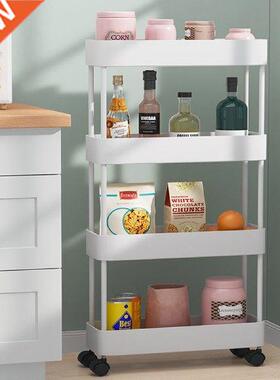 4 Tier Slim Storage Cart Mobile Shelving Unit Organizer