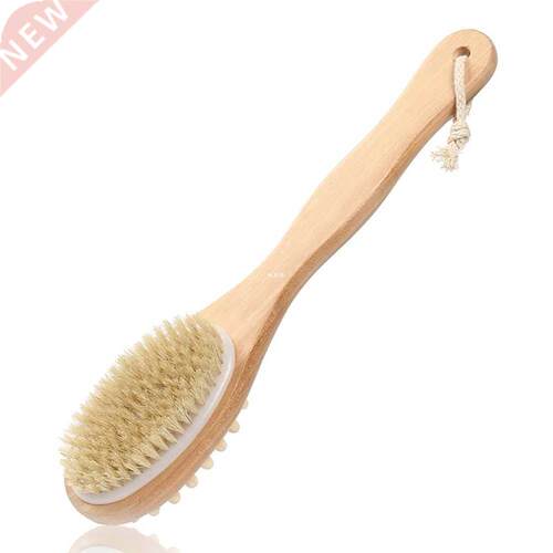 Massage Handle Washing Double Sides Back Soft Bristles Spa W