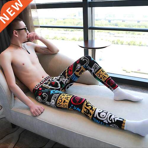 WJ brand Men Long Johns Plus Velvet Mens Warm Pants Elastic
