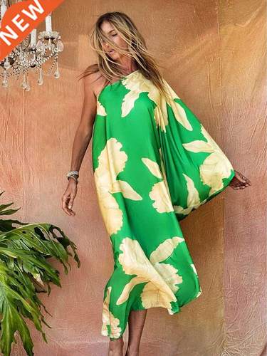 Print Beach Cover Up Boho Dress Off Shoulder Kaftan Tunic Fo