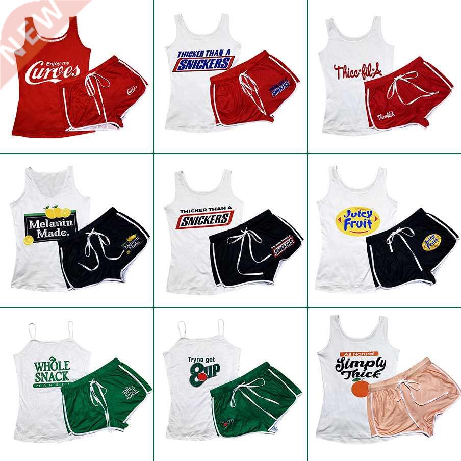 Women	s Shorts Sets Tank Top+Shorts Summer Clothes Fo