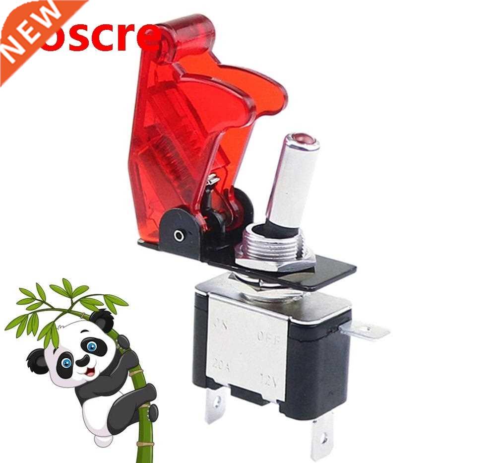 Red illuminated LED Toggle Switch With Missile Style Flick C