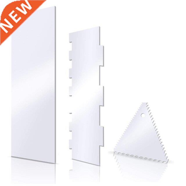 Zigzag Wave Transparent Cake Scrape Acrylic Buttercream 3 Pc
