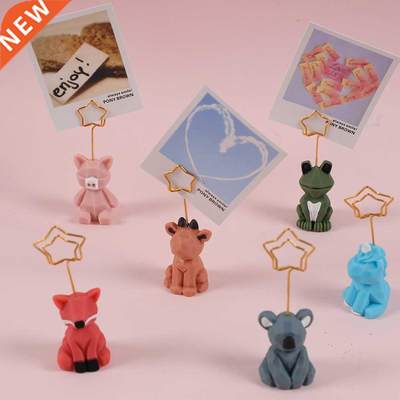 1Pcs Cartoon Resin Unicorn Photo Clips Kawaii Koala Frog Mas